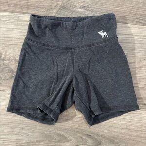 Girls Gray Athletic Shorts with Logo